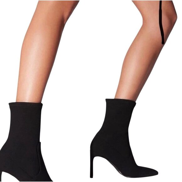 Stuart Weitzman Black Suede Heel Sock Luxury Boot Women Size 10 - Picture 2 of 16